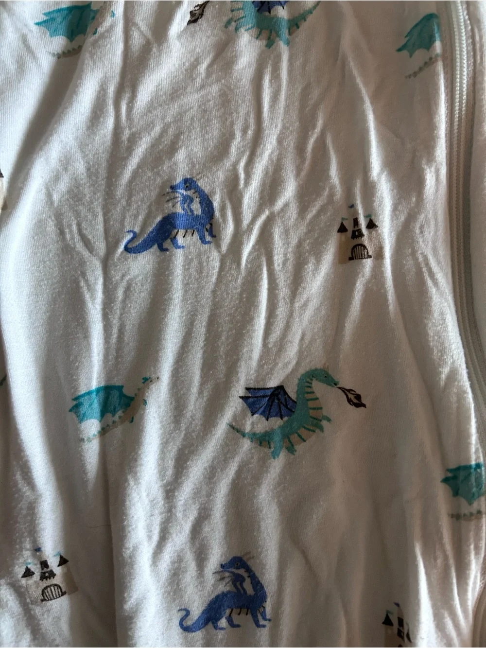 Kyte Baby White Dragon Print Sleep Bag Walker